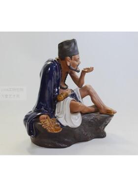 石湾济公陶瓷摆件济颠和尚点石成金怀旧复古风中式活佛供奉装饰品