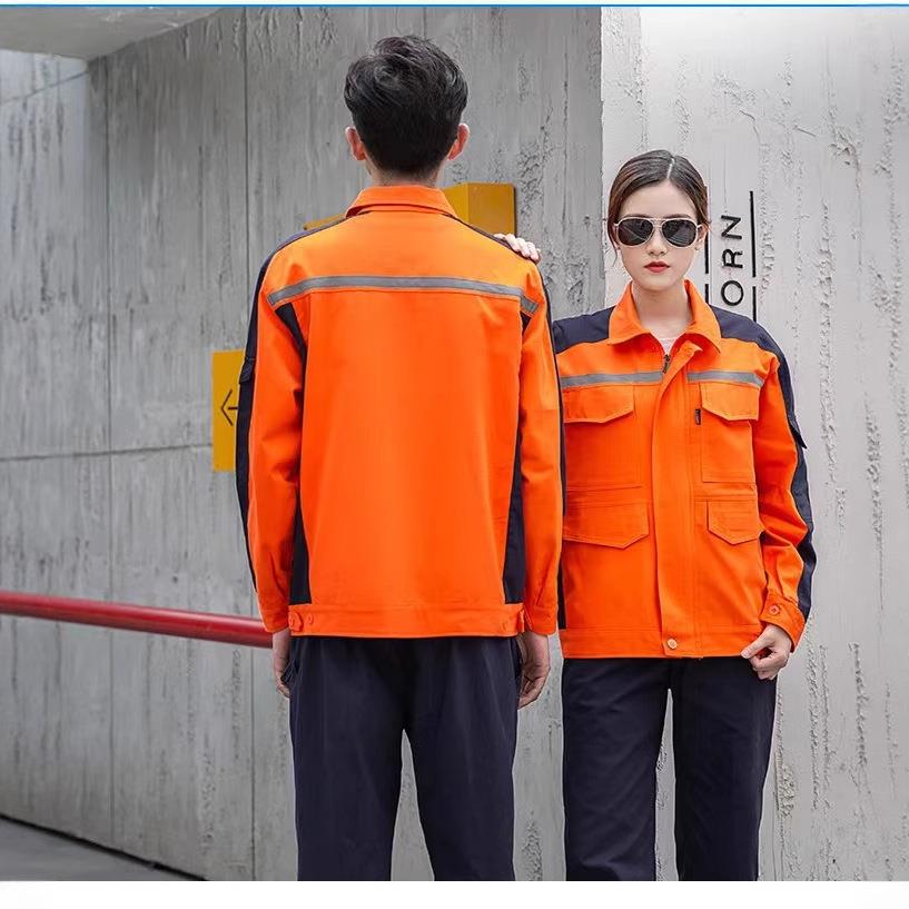 春秋棉料电焊工作服套装男士耐磨加厚汽修劳保服全面工装印字绣字 - 图1