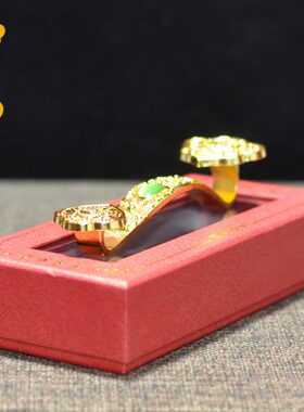 如意摆件家用店铺客厅开业送礼供奉事事如意金色合金大号含包装盒