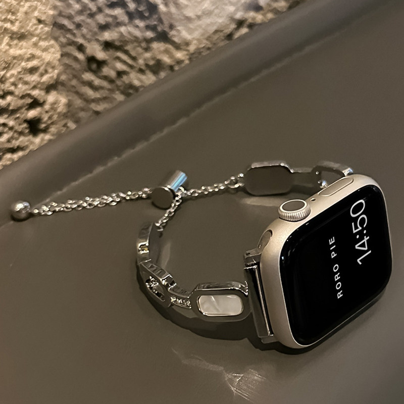 Giiyk适用苹果手表表带S10/S9女款大理石高级感手链带applewatchSE小众金属腕带苹果配件,淘宝优惠券,粉丝福利购,淘宝优惠卷