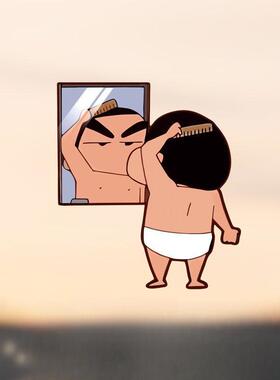 蜡笔小新卧室镜子装饰贴纸卫生间