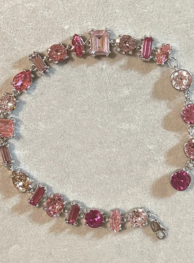 「芭比粉钻」甜美风粉色水晶糖果手链女秋冬新款高级感时尚百搭款