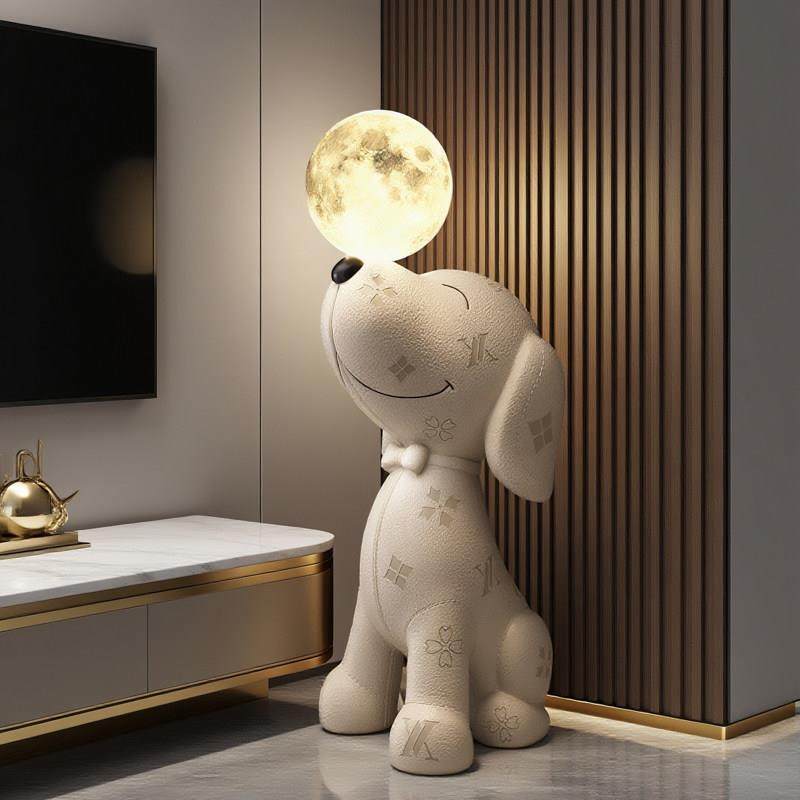 比格犬落地摆件月球灯存钱罐音响客厅电视柜家居饰品乔迁新居礼品,淘宝优惠券,粉丝福利购,淘宝优惠卷
