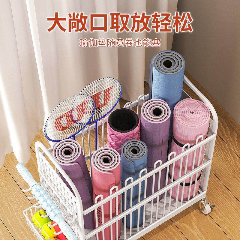 瑜伽垫收纳筐运动装备健身器材收纳篮家用带轮放哑铃窄夹缝置物架,淘宝优惠券,粉丝福利购,淘宝优惠卷