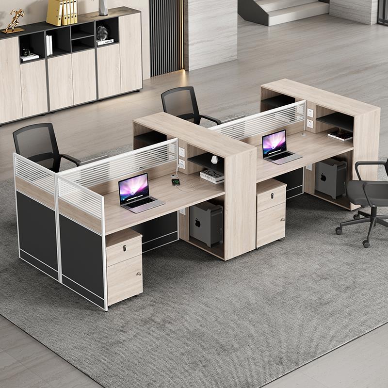 职员办公桌屏风卡位隔断挡板4四6人位工位办公室家俱员工桌椅组合 - 图2