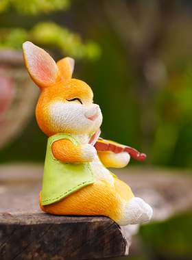 可爱桌边坐姿兔子摆件花盆载装饰花园庭院幼儿园民宿家居造景