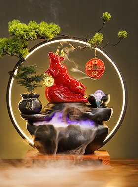 青缘阁招财猫自动招手开业流水摆件循环水办公室客厅创意装饰礼物