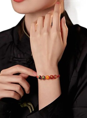 善堂缘品非金属布艺手链先生推荐2025年五路財神寓意红绳手链驾车