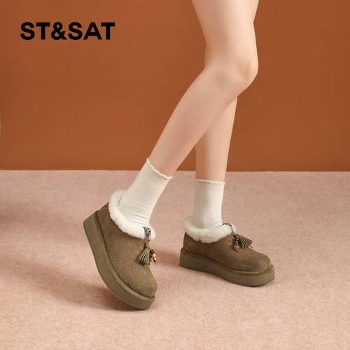 星期六勃肯鞋女冬2025冬季新款女鞋女款外穿鞋子加绒加厚保暖棉鞋 - 图2
