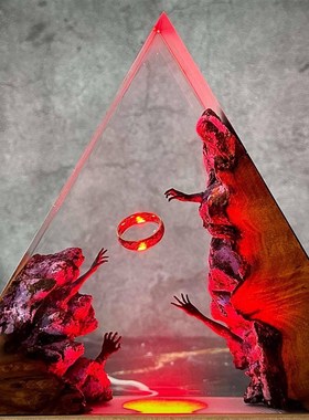 魔戒环氧树脂木制夜灯手工礼物家居装饰海洋树脂灯男朋友的礼物