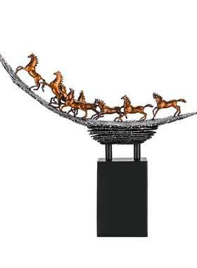 佐森 八骏雄风 铜马摆件客厅玄关饰品办公室桌面定制公司开业礼物