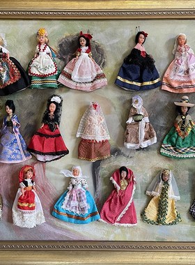 vintage法国淘古董娃娃50s老物件复古法式橡胶少W女摆件怀旧收