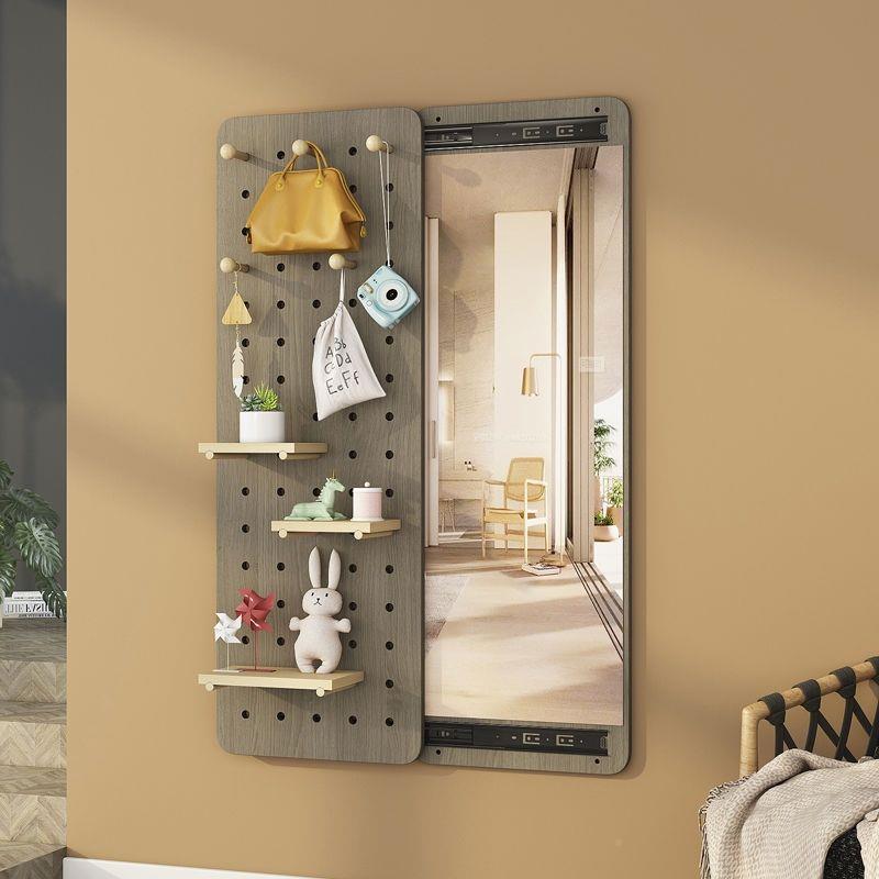 隐JYS形身镜推拉全关闭全身镜子贴藏墙隐可遮挡壁挂洞洞板玄关全 - 图2