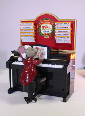 美国圣诞先生老鼠钢琴音乐盒