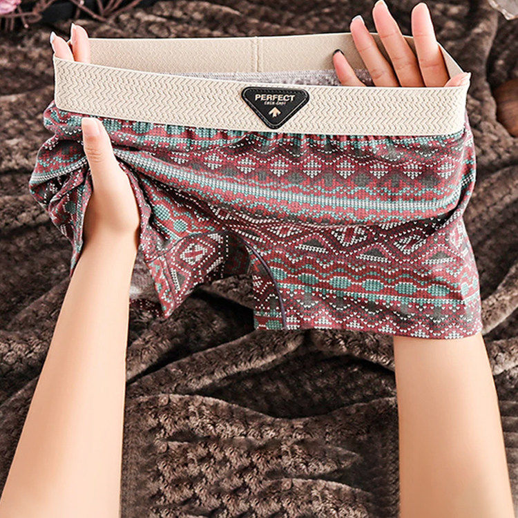 复古民族风内裤女士纯棉抗菌2025新款防走光无痕四角女生平角短裤,淘宝优惠券,粉丝福利购,淘宝优惠卷