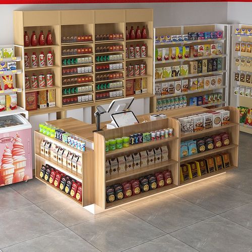 吧台超市收银台店铺小型柜台展示架多层储物前台便利店商用接待台 - 图1