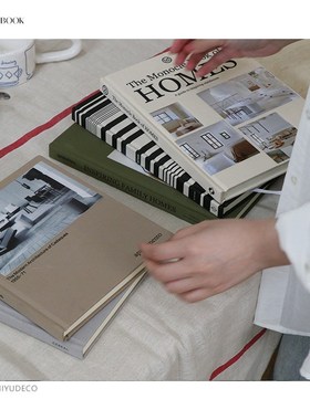 觅屿/精装布面装饰书英文t内页仿真书客厅茶几摆件边柜隔板架布置