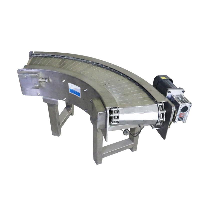 04不锈钢转弯网带输送机快递物流环形链板传送带90度链板输送机 - 图3