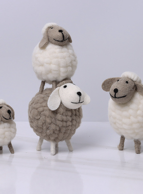 创意摆件家居装饰品房间ins小礼物女生卧室可爱绵羊摆设办公桌面