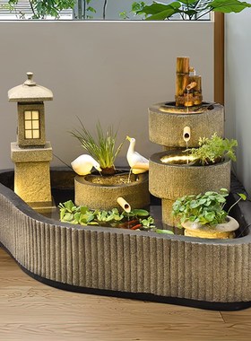 大型假山流水喷泉庭院花园室内阳台鱼池循环水造景观摆件布置落地