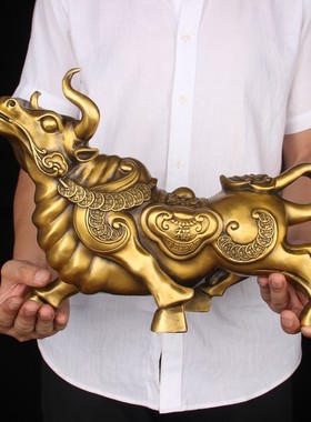 铜牛摆件 铜抬头牛摆件 铜斗牛摆件