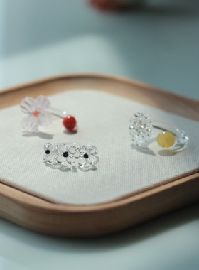 淄博琉璃戒指手工玻璃水晶饰品送闺蜜生日礼物小众设计轻奢高级