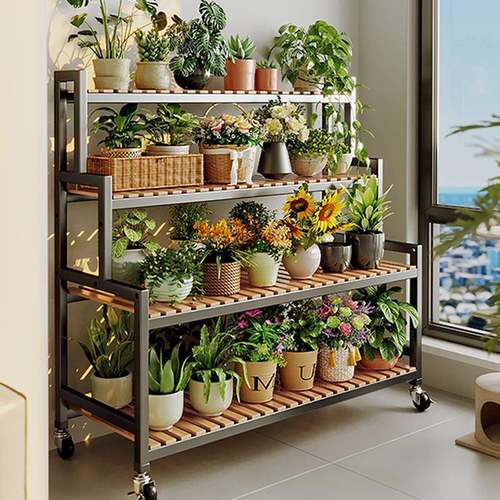 花架台置物架阳花架客厅落地式可移动新多款庭院多层AIM肉花子盆 - 图0