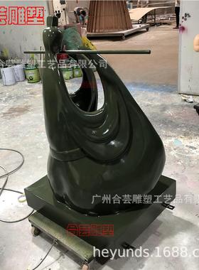 玻璃钢仿铜中式抽象吹笛子吹箫盘坐人物雕塑户外公园迎宾美陈摆件