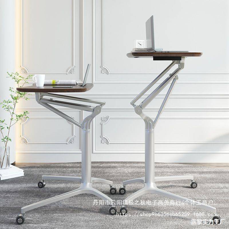 需定制气动升降桌可移动懒人办公桌站立简约式自动沙发床边电脑演 - 图2