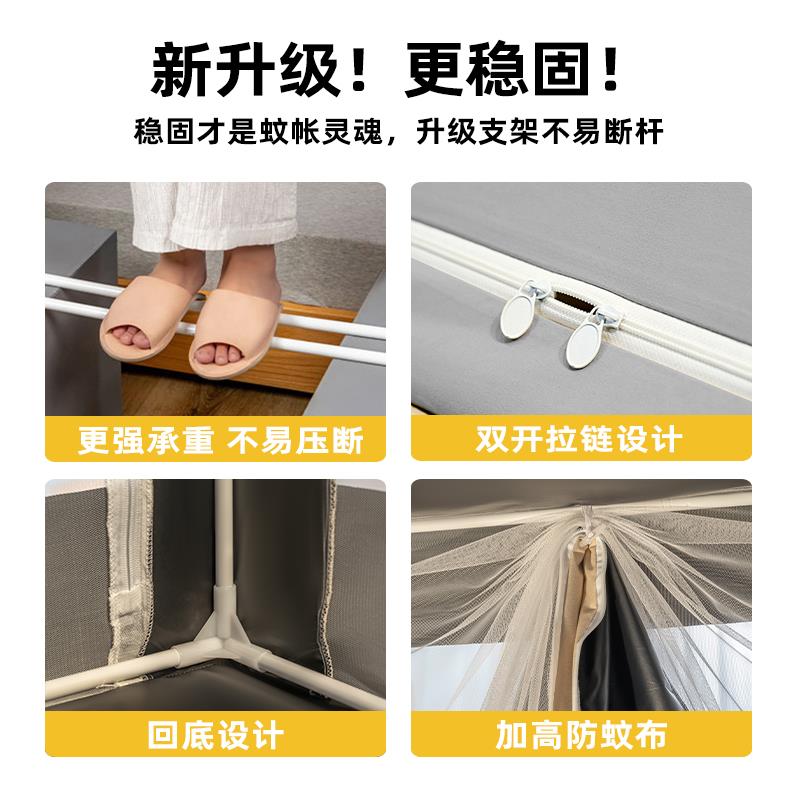 大学寝室一体式蚊帐全包床帘女学生宿舍上下铺通用无涂层加厚床幔 - 图2