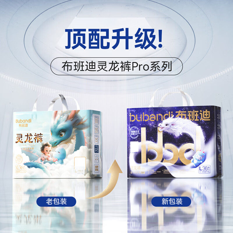 布班迪新款灵龙裤pro婴儿纸尿裤超薄宝宝尿不湿nb码试用装lxzm