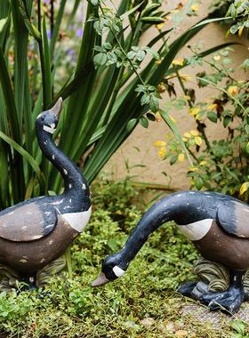 掬涵户外花园装饰仿真鹅乡村复古大型动物摆件别墅庭院子雕塑景观