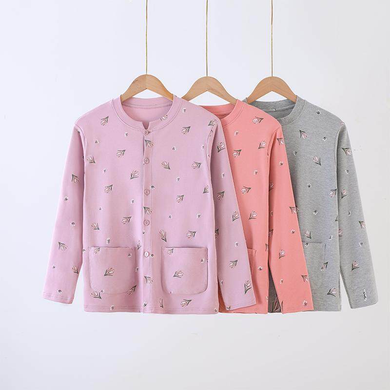 女士纯棉开衫秋衣秋裤宽松大码高腰深档中老年妈妈装秋冬保暖线衣,淘宝优惠券,粉丝福利购,淘宝优惠卷