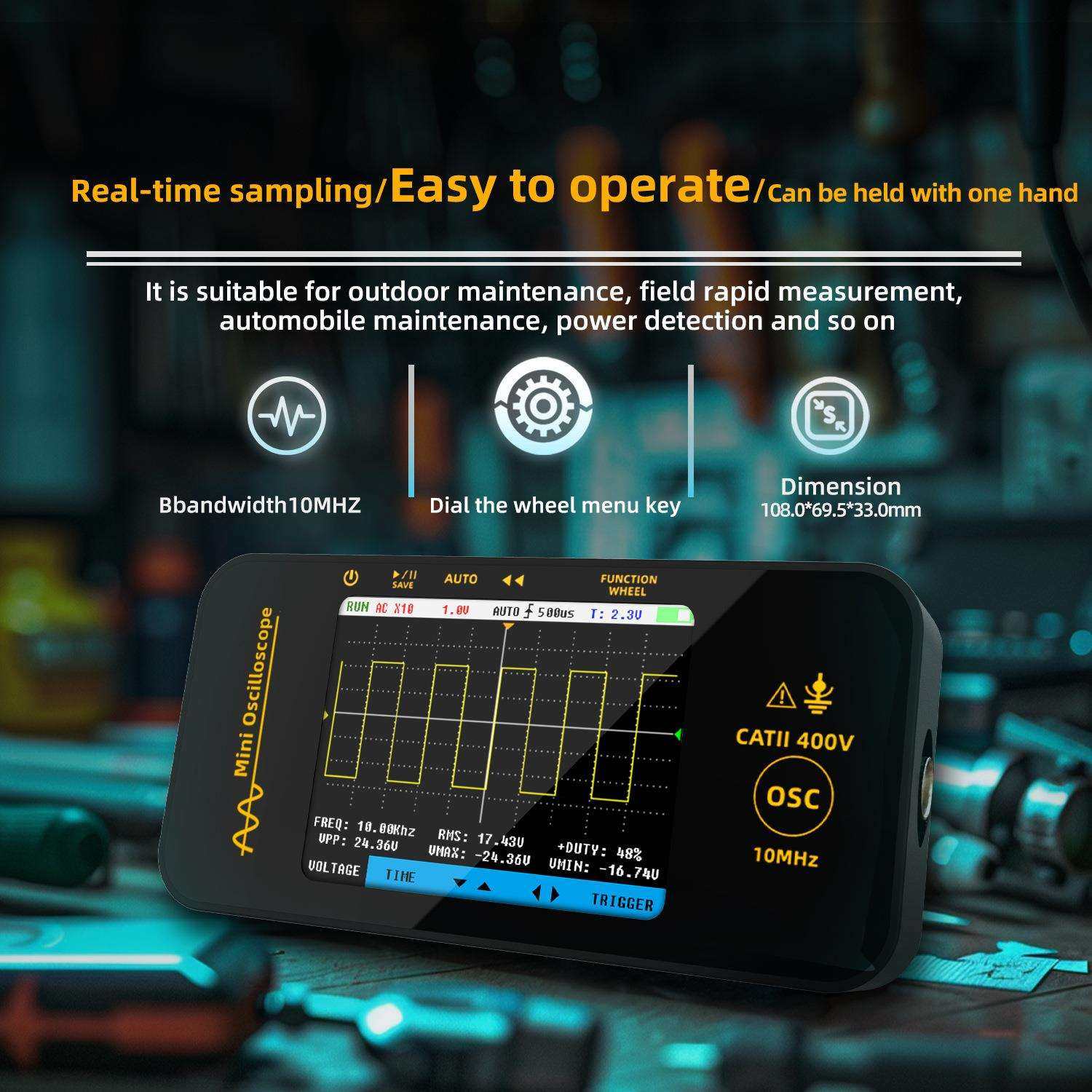 BSIDEOT3示波器手持式平板彩屏10MHZ数字单通道迷你示波表,淘宝优惠券,粉丝福利购,淘宝优惠卷