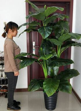 假树发财树仿真植物落地盆栽大型客厅盆景假花塑料花装饰仿真绿植