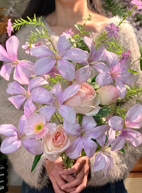仿真花梦幻感花束假花客厅插花摆