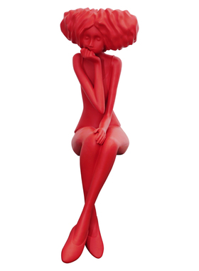 少女雕塑人物艺术品样板房售楼部大厅举圈人像装饰落地抽象大摆件