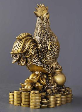 铜公鸡金鸡摆件大吉大利金钱鸡十二生肖鸡家居客厅吉祥物大号
