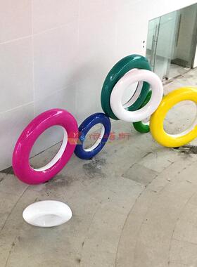 户外园林彩色组合圆圈造型网红打卡拍照景观装饰商场美陈