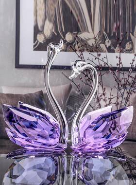 A柜6L水晶天鹅客玄关轻奢玻璃厅摆F76JJT85件电视柜酒柜台装家饰