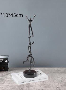 现代简摆约属黑色人物金件办公室玄关女孩造1126型工艺雕品塑摆件