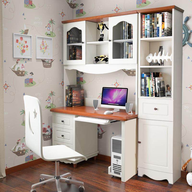 电脑MCN书桌带书架组台合地中海家用式转角书桌桌写字儿童台学习,淘宝优惠券,粉丝福利购,淘宝优惠卷