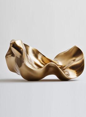 轻奢贴金箔金色摆件样销中堂心板营间酒店大玄关树脂雕G25764塑艺