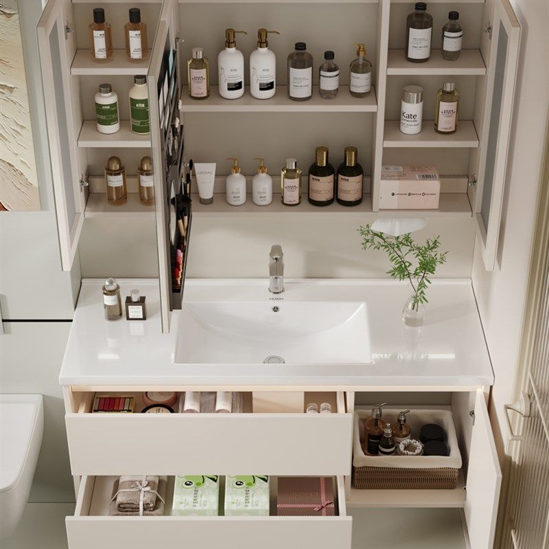 惠达39宽度陶瓷一体盆浴室柜组合奶油风卫生间洗手洗脸盆洗漱台柜,淘宝优惠券,粉丝福利购,淘宝优惠卷
