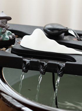 简约现代石槽鱼缸鱼池假山微景观造景喷泉流水器摆件循环水景配件