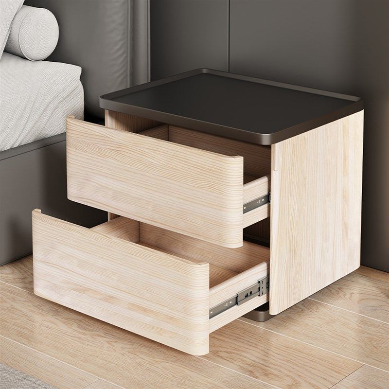 新款全实木简约现代时尚高级百搭烤漆马鞍皮床头柜置物架家用卧室,淘宝优惠券,粉丝福利购,淘宝优惠卷