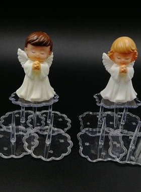 塑料透明玩具摆件底座玩偶公仔固定器情景蛋糕装饰底托插件小配件