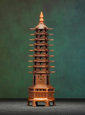 铜欣祥紫铜文昌塔摆件送孩子礼物书房书桌面办公室装饰工艺品