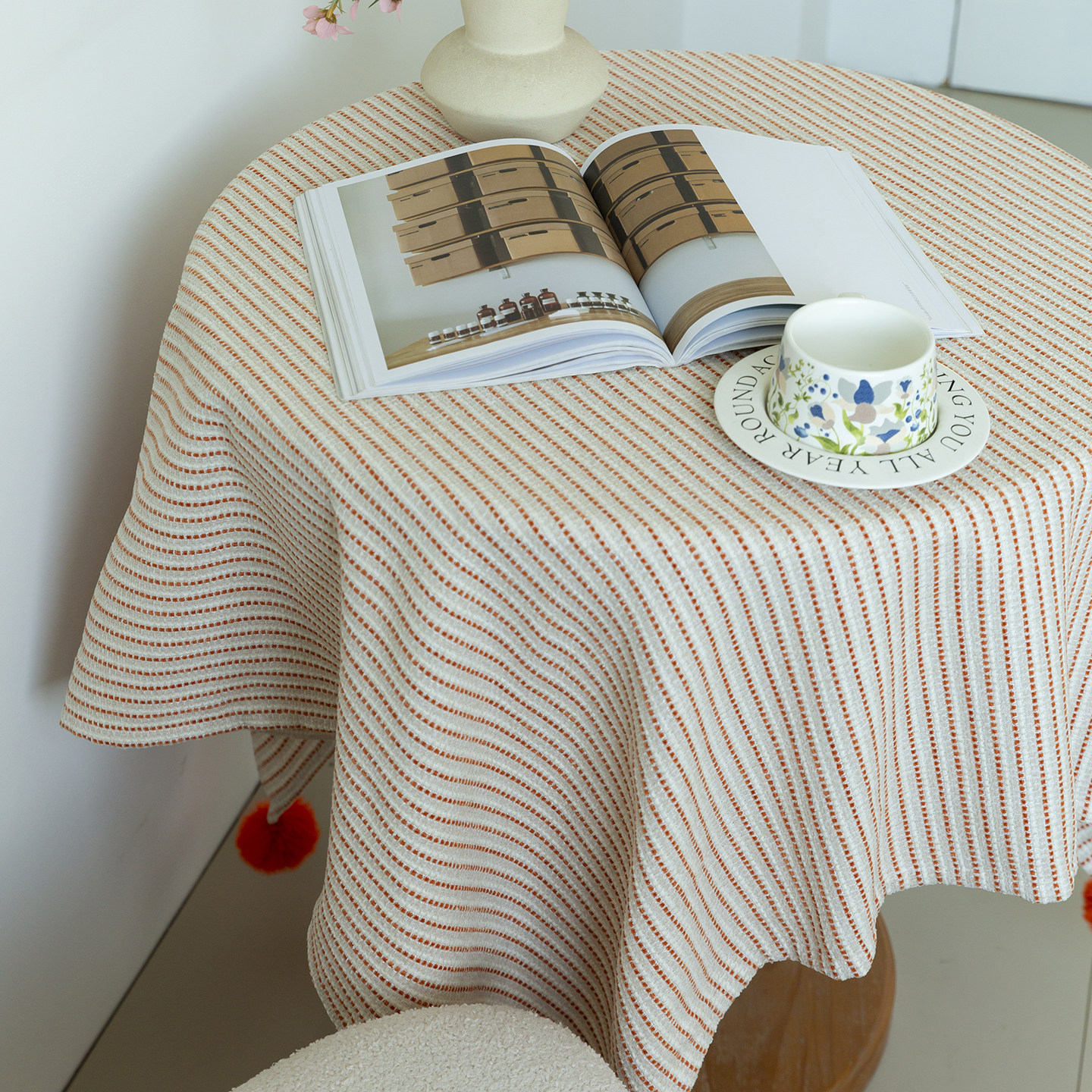 花也 法式复古桌布轻奢氛围感餐桌布茶几盖布ins圆桌可爱茶几布,淘宝优惠券,粉丝福利购,淘宝优惠卷