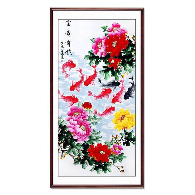 国画牡丹画客厅卧室玄关洛阳花鸟风水墨装饰字挂画手绘真迹竖条幅,淘宝优惠券,粉丝福利购,淘宝优惠卷